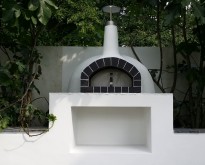 Pizza fireplace with four pillars of hexagonal in Barnes London Pizza fireplace with four pillars of hexagonal in Barnes London